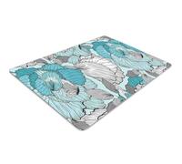 Tappetino per Sedia 100x70 cm Resistente ai Danni Protezione di Pavimenti Facile da Pulire PVC Vinile per Ufficio a Casa Antiscivolo Impermeabile Rettangolare - Scarabocchio di fiori