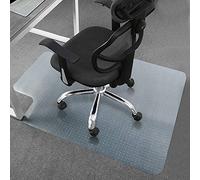 Tappetino per sedia a pelo basso, per ufficio e casa, spesso e robusto, trasparente, per moquette, dimensioni 91,4 x 121,9 cm, con bordo