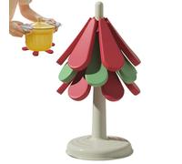 Tappetino per stoviglie a forma di albero di Natale, tappetino per sottopentola in silicone, ciotole resistenti al calore, teiere, sottobicchiere, set di 3 sottopentola a forma di albero,
