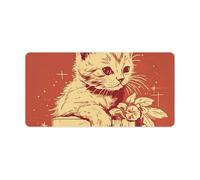 Tappetino per tastiera con gatto sdraiato sulla scatola, grande tappetino per mouse da gioco, tappetino antiscivolo per scrivania, scrivania da lavoro/casa, 30 x 60 cm