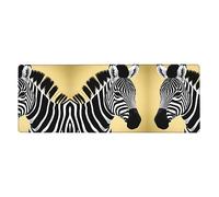 Tappetino per tastiera e mouse con stampa zebra bianca e nera (30,5 x 80 cm), tappetino per mouse da ufficio, comodo e durevole