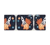 Tappetino per tastiera grande con stampa di razzo nello spazio, tappetino per tastiera da gioco, grande e lungo, tappetino da scrivania completo per computer portatile