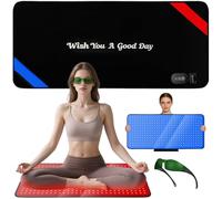 Tappetino per terapia della luce rossa e blu per corpo 83 x 43 cm, 360 LED a luce infrarossa (460 nm + 660 nm + 850 nm) per alleviare il dolore alla schiena, vita, ginocchia e articolazioni, pannello