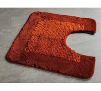 Tappetino Per WC In Terracotta Con Finestra 55x55cm Pelo Alto 15-25mm
