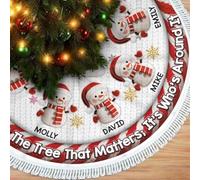 Tappetino personalizzato per albero di Natale con pupazzo di neve e pan di zenzero, regalo di compleanno per mamma, papà, fratelli, sorella, non è quello che c'è sotto gli alberi che conta, è chi lo