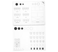 Tappetino Pezzi per 2 in Bianco Manicure Silicone per Nail Art | Foglio da Pratica per Linee, Uso Salone e Casa, Riutilizzabile, Leggero e Morbido