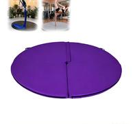 Tappetino pieghevole per pole dance spesso tappetino portatile di sicurezza rotondo cuscino extra spesso in pelle sintetica adatto per danza, istruzioni, yoga e protezione temporanea del palco, viola