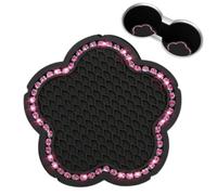 Tappetino portabicchieri per auto, sottobicchiere per auto in strass, Sottobicchiere a forma di con strass scintillanti, Tappetino per tazza automobilistico di per donna e ragazza, sottobicchiere per
