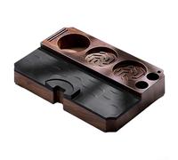 Tappetino pressino per caffè per portafiltro da 51 mm, 53 mm, 58 mm, con area di dosaggio e base antiscivolo, elegante design in noce per gli appassionati di caffè