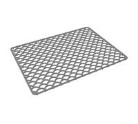 Tappetino protettivo in silicone per lavello da cucina, 42 x 31 cm, resistente al calore, antiscivolo, adatto per lavastoviglie, riduzione del rumore, adatto per lavello di scarico centrale (grigio)