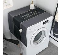 Tappetino protettivo per asciugatrice, mini frigo, lavabiancheria e asciugatrice, per la parte superiore, lavabile, nero e grigio, 55 x 140 cm