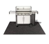 Tappetino protettivo per barbecue Dalton, per terrazza, balcone e giardino, tappetino protettivo per barbecue, base ignifuga (200 x 200 cm, antracite)