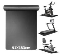 Tappetino protettivo per il pavimento, per il fitness, 183 x 91 cm, compatibile con bicicletta Peloton, 6 mm, antiscivolo, fonoassorbente, per crostrainer, allenamento a rulli e attrezzature sportive