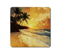 Tappetino protettivo per lavatrice con spiaggia tropicale e palme al tramonto, copertura per lavanderia, impermeabile, antiscivolo, per lavatrice, 61 x 61 cm