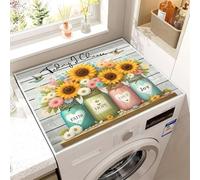 Tappetino Protettivo Per Lavatrice,Cuore Animale Copri Lavatrice Antiscivolo In Silicone,Copri Asciugatrice,Resistente A Polvere E Sporco Cover Mat Per Frigorifero,Cucina,Bagno (Fiore,40 x50 cm)