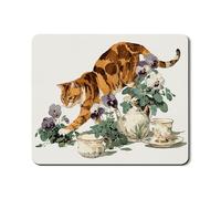 Tappetino protettivo per lavatrice e asciugatrice, motivo floreale con gatto, copertura per lavanderia, in gomma decorativa a molla, antiscivolo, impermeabile, per la casa, 50 x 61 cm