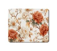 Tappetino protettivo per lavatrice e asciugatrice, motivo floreale con peonie color pesca e crema, elegante decorazione per lavanderia, in gomma antiscivolo, impermeabile, 50 x 61 cm