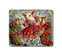 Tappetino protettivo per lavatrice e asciugatrice, motivo floreale vintage, rosso brillante, decorativo, in gomma, antiscivolo, impermeabile, per lavanderia, 50 x 61 cm