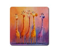 Tappetino protettivo per lavatrice e asciugatrice, motivo giraffa, con animali dei cartoni animati, colorato, decorativo, antiscivolo, impermeabile, per la casa, design adatto ai bambini, 61 x 61 cm