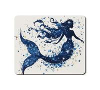 Tappetino protettivo per lavatrice e asciugatrice, motivo sirena stellata, copertura antipolvere a tema oceano galassia blu, in gomma, antiscivolo, impermeabile, per la casa, 50 x 61 cm
