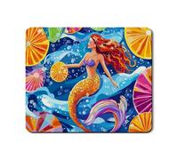 Tappetino protettivo per lavatrice, motivo sirena, colorato, arte tropicale, per lavanderia, antipolvere, a tema spiaggia estiva, antiscivolo, impermeabile, per la casa, ideale per lavanderia, 50 x 61