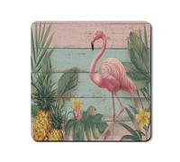 Tappetino protettivo per lavatrice tropicale, vintage, con uccelli tropicali e ananas, copertura antipolvere in gomma floreale estiva antiscivolo impermeabile per lavatrice e asciugatrice, per
