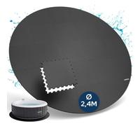 Arebos Tappetino Protettivo Ø 240 cm EVA 25pz Isolante Antiscivolo Nero per Piscina e Spa