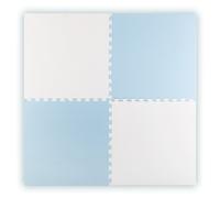 Tappetino puzzle grande in schiuma Ricokids 60x60 cm, 4 pezzi, blu e bianco