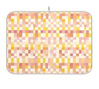 Tappetino quadrato giallo oro rosa per piano di lavoro della cucina tappetino resistente al calore per asciugare i piatti 40,6 x 45,7 cm