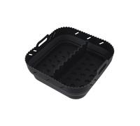 Tappetino quadrato in silicone per friggitrice ad aria con divisorio, teglia pieghevole da 20 cm, per la maggior parte delle friggitrici ad aria standard, tappetino da cucina antiaderente