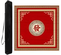 Tappetino quadrato per Mahjong, Rad Mahjong Mat With Carrying Bag,Anti Slip And Noise Reduction Multi Purpose Gaming Table Cover For Card Board Tile Games(Red,27.56x27.56 in)
