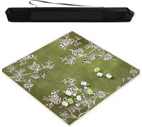 Tappetino quadrato per Mahjong, Tappetino da Mahjong con retro antiscivolo, copertura for tavolo da gioco con stampa in stile cinese for giochi da tavolo di carte Poke Dominoes(Green,51.18x51.18 in)