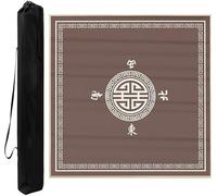 Tappetino quadrato per Mahjong, Tovaglia quadrata in velluto for Mahjong, antiscivolo e antirumore, for giochi da tavolo da poker e domino, con borsa for il trasporto(Gray,47.24x47.24 in)