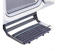 Tappetino regolabile per camper, 46 x 46 cm, protezione antiscivolo per pedali per scale da camper, per copertura del pavimento in poliestere con striscia riflettente, per una facile pulizia (argento)