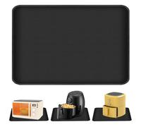 Tappetino Resistente al Calore per Friggitrice ad Aria 60 x 40 cm, Tappetino Barbecue Nero Antiscivolo, Tappetini in Silicone Ignifugo per Bancone Della Cucina Adatto per Friggitrice ad Aria
