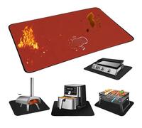 Tappetino Resistente al Calore per Friggitrice ad Aria, Tappetino Resistente al Calore per Griglia per Tavoli da Griglia, Tappetini Resistenti al Calore per Griglia a Gas,Rosso,50x64 cm