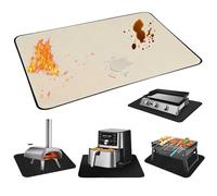 Tappetino Resistente al Calore per Friggitrice ad Aria, Tappetino Resistente al Calore per Griglia per Tavoli da Griglia, Tappetini Resistenti al Calore per Griglia a Gas,Beige,61x79 cm