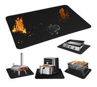 Tappetino Resistente al Calore per Friggitrice ad Aria, Tappetino Resistente al Calore per Griglia per Tavoli da Griglia, Tappetini Resistenti al Calore per Griglia a Gas,Nero,61x79 cm