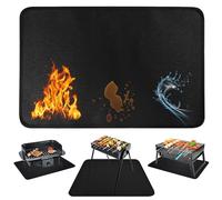 Tappetino resistente al calore sotto la griglia del barbecue, resistente, antiaderente, spessore 2 mm, con superficie ignifuga, fondo antiscivolo, per carbone portatile, griglie a gas, forno per pizza