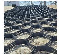 Tappetino resistente per il controllo dell'erosione, altezza 5 cm e 10 cm, griglia in polietilene per stabilizzazione della ghiaia, parcheggio e base del capanno, 6 x 9 m, 5,1 cm di altezza cuscinetti