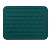 Tappetino rettangolare da cucina, 40,5 x 30,5 cm, resistente al calore, impermeabile, antiscivolo, con foro per appenderlo, tappetino scolapiatti in silicone
