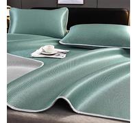 Tappetino rinfrescante estivo pieghevole in rattan, antiscivolo, 120 x 195 cm, quadrato, leggero, per casa, scuola, dormitorio, soluzione per il sonno con controllo del clima verde