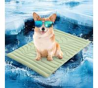 Tappetino rinfrescante for cani,tappetini auto-rinfrescanti fors animali domestici,cuscinetto di ghiaccio,resistente all'abrasione e ai morsi(Green,48 * 28in)