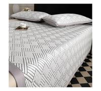 Tappetino rinfrescante in Seta ghiacciata, Set Estivo da Tre Pezzi, Lavabile e Pieghevole, utilizzato per Le Famiglie Che alloggiano in dormitori.(Grey,200x220cm)