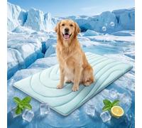 Tappetino Rinfrescante per Cani, Versione Migliorata, Lavabile E Portatile, Ideale per Interni Ed Esterni, Perfetto per Cuccia, Viaggi E Casa - Ideale per Alleviare Il Caldo. Blue Medium