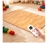 Tappetino Riscaldante da Posizionare sotto la Scrivania, Spegnimento Automatico Dopo 12 Ore, 60 Livelli di Regolazione della Temperatura, Tappeto Riscaldante,Natural Wood,180x200cm