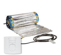 Tappetino riscaldante elettrico a pavimento in Aliuminium IR a infrarossi Warmset 150 W per m2 Oro … (12,0 m2, termostato manuale)