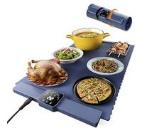 Tappetino riscaldante elettrico per alimenti, temperatura regolabile 60 - 100 °C, portatile, con timer per piatti e bevande