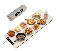 Tappetino riscaldante in silicone a doppia zona per alimenti, con 2 zone di riscaldamento indipendenti a temperatura controllata per buffet e feste, portatile e pieghevole, impermeabile, per piano di