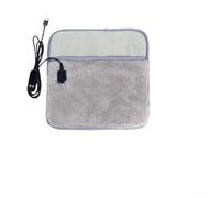 Tappetino riscaldante USB con 5 livelli di temperatura e timer, scaldapiedi elettrico in pile per uso domestico, grigio, 30 x 30 cm